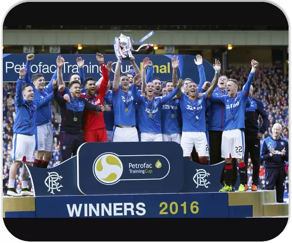Rangers FC: Triumphant Victory in the Petrofac Training Cup Final at Hampden Park (2003) - Lee Wallace Lifts the Trophy