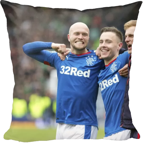 Rangers Football Club: Triumphant Celebration in Scottish Cup Semi-Final - Nicky Law, Barrie McKay, and Dean Shiels