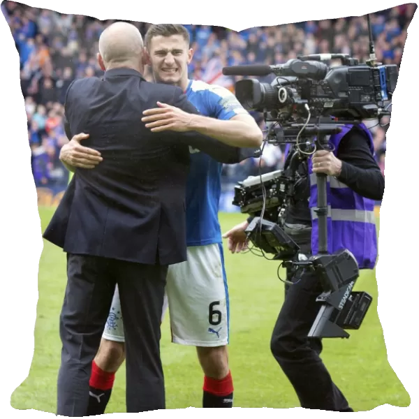 Mark Warburton and Dominic Ball: Rangers Scottish Cup Semi-Final Victory Celebration over Celtic at Hampden Park
