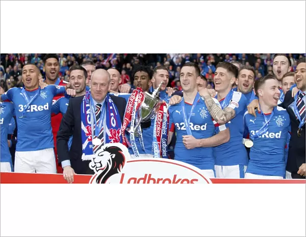 Rangers Football Club: Mark Warburton and Lee Wallace Celebrate Ladbrokes Championship Win at Ibrox Stadium