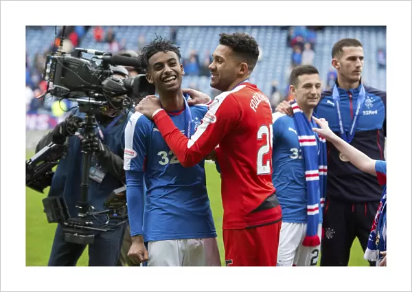 Rangers Football Club: Zelalem and Foderingham's Championship Win Celebration at Ibrox Stadium