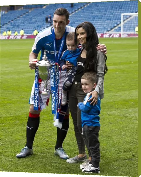 Rangers Football Club: Lee Wallace and Family Rejoice in Ladbrokes Championship Victory at Ibrox Stadium