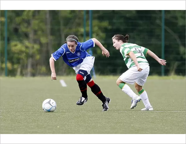 Jenna Ross Outpaces Stephanie Mallon: A Moment of Excitement in the Celtic vs Rangers Ladies Soccer Match