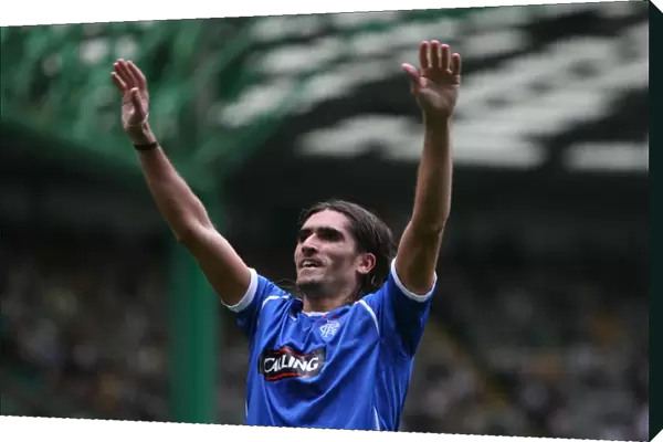 Rangers Glory: Pedro Mendes Triumphant Moment after Scoring the Third Goal against Celtic (4-2)