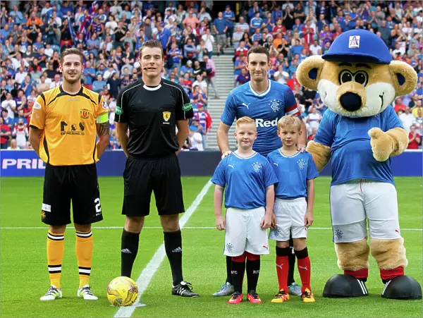 Lee Wallace and Mascots: Celebrating Betfred Cup Victory at Ibrox Stadium
