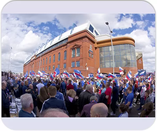 Thousands of Rangers FC Fans Gather at Ibrox Stadium for a Ladbrokes Premiership Match: Scottish Cup Triumph (2003)