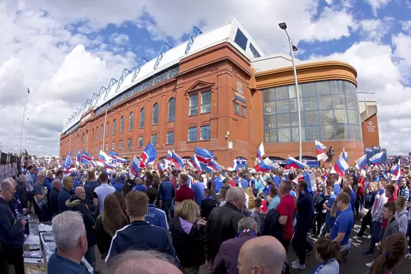 Thousands of Rangers FC Fans Gather at Ibrox Stadium for a Ladbrokes Premiership Match: Scottish Cup Triumph (2003)