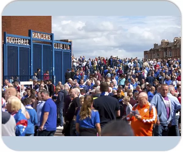 Thousands of Rangers Fans Converge on Ibrox Stadium for a Premiership Match (Scottish Cup Champions 2003)