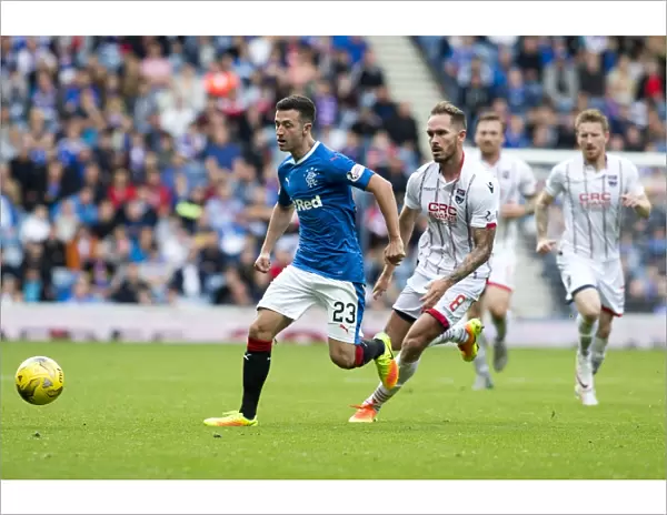 Rangers Jason Holt in Action: Rangers vs Ross County - Ladbrokes Premiership, Ibrox Stadium