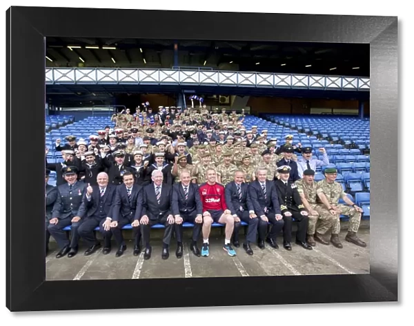 Rangers Football Club: Mark Warburton and Davie Weir Pay Tribute to Armed Forces at Ibrox Stadium