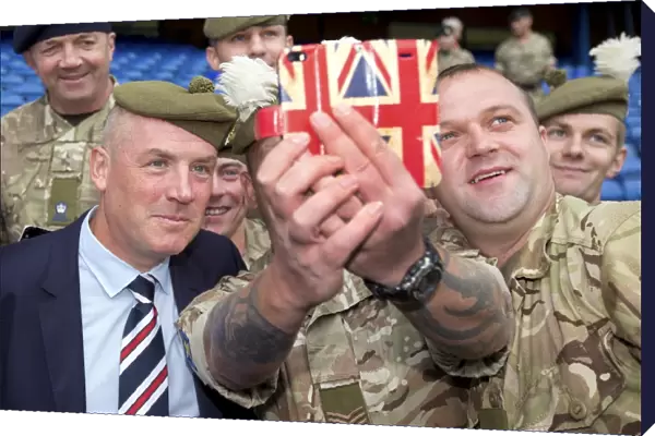 Rangers Manager Mark Warburton Pays Tribute to Armed Forces Before Rangers vs Ross County Match at Ibrox Stadium