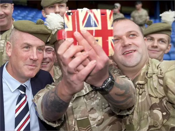 Rangers Manager Mark Warburton Pays Tribute to Armed Forces Before Rangers vs Ross County Match at Ibrox Stadium