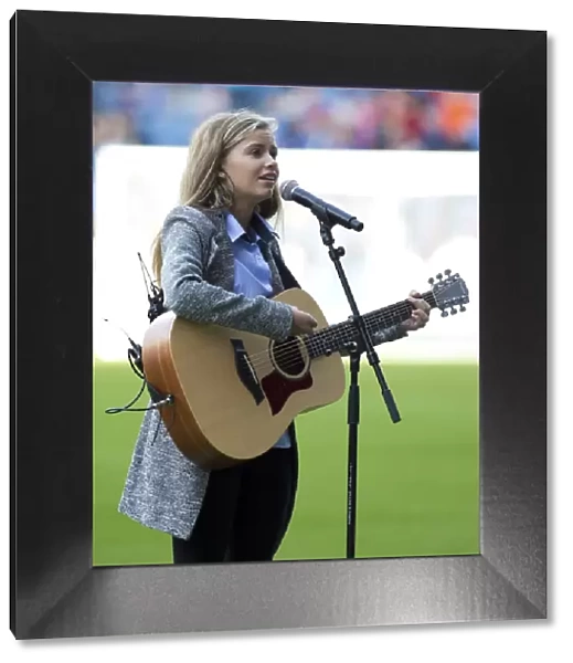 Megan Adams Sings the National Anthem at Rangers Ibrox Stadium: Ladbrokes Premiership Match