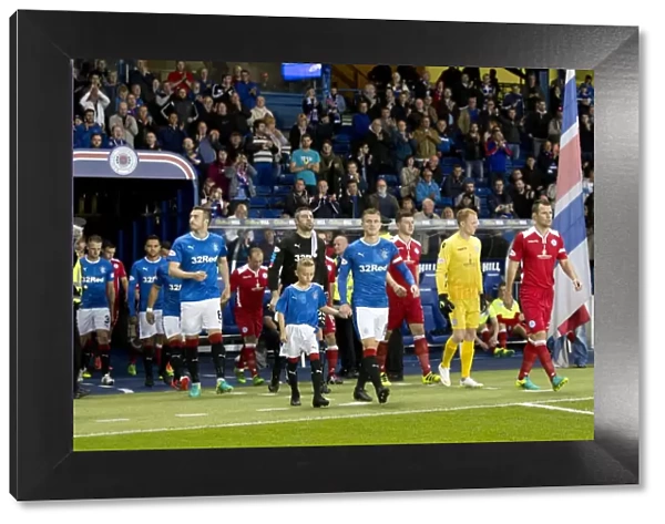 Andy Halliday and Rangers Mascots: Betfred Cup Quarter Final Victory Celebration at Ibrox Stadium