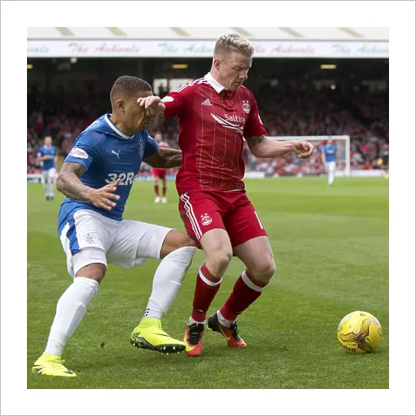 Intense Clash: Tavernier Elbowed by Hayes in Rangers vs Aberdeen Ladbrokes Premiership Match