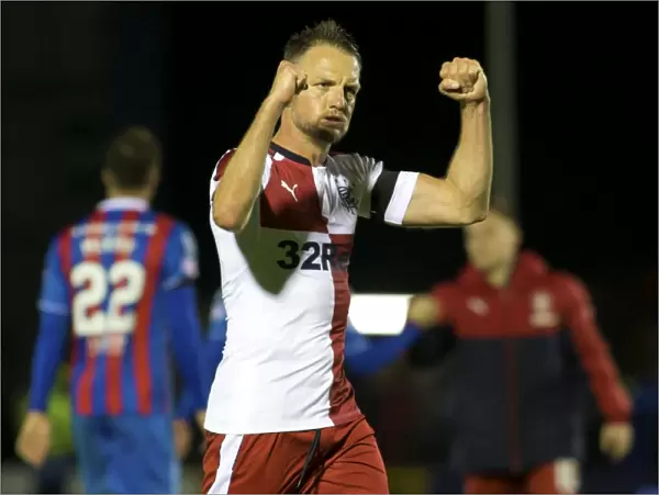 Rangers Clint Hill: Celebrating the Ladbrokes Premiership Championship Title Win at Inverness Caledonian Thistle