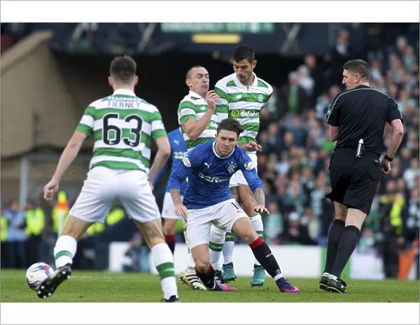 Betfred Cup Semi-Final Drama: Windass Fouls by Brown at Hampden Park - Rangers vs Celtic