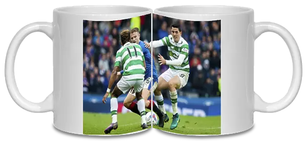 Intense Clash: Halliday vs Bitton & Sinclair at the Betfred Cup Semi-Final - Rangers vs Celtic, Hampden Park