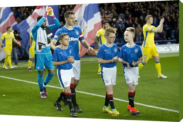 Rangers Football Club: Lee Wallace Leads Team and Mascots at Ibrox Stadium