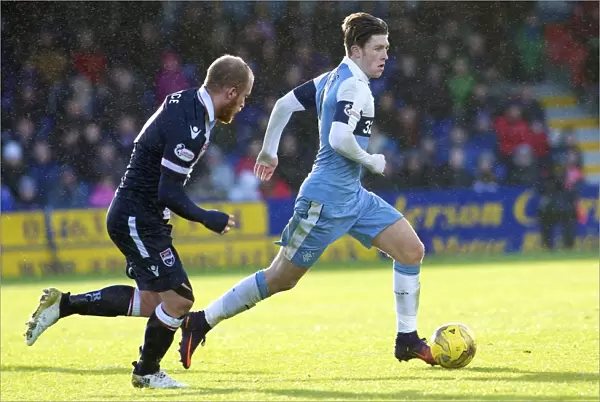 Rangers Josh Windass in Action: Intense Moment against Ross County in Ladbrokes Premiership