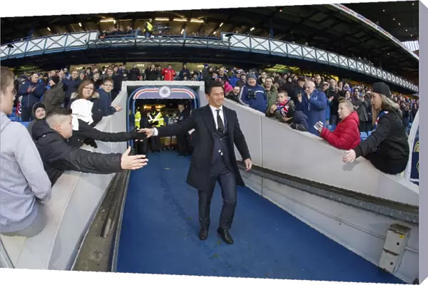 Rangers Legend Michael Mols Interacts with Fans at Ibrox Stadium during Rangers vs Dundee Match