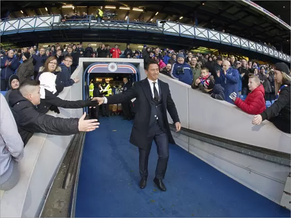 Rangers Legend Michael Mols Interacts with Fans at Ibrox Stadium during Rangers vs Dundee Match