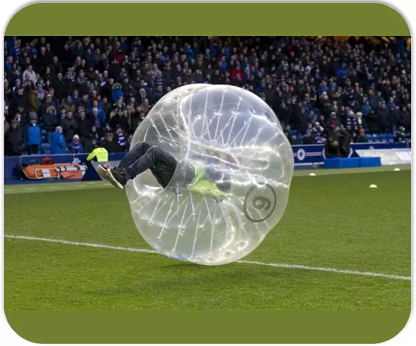 Bubble Football Halftime Spectacle: Rangers vs Dundee in the Ladbrokes Premiership at Ibrox Stadium