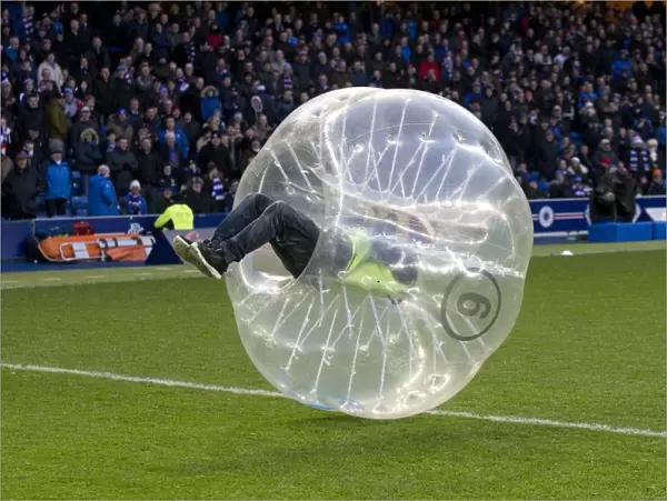 Bubble Football Halftime Spectacle: Rangers vs Dundee in the Ladbrokes Premiership at Ibrox Stadium