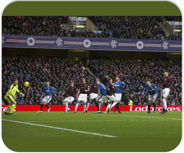 Rob Kiernan's Thrilling Headed Goal for Rangers Against Hearts in Ladbrokes Premiership at Ibrox Stadium