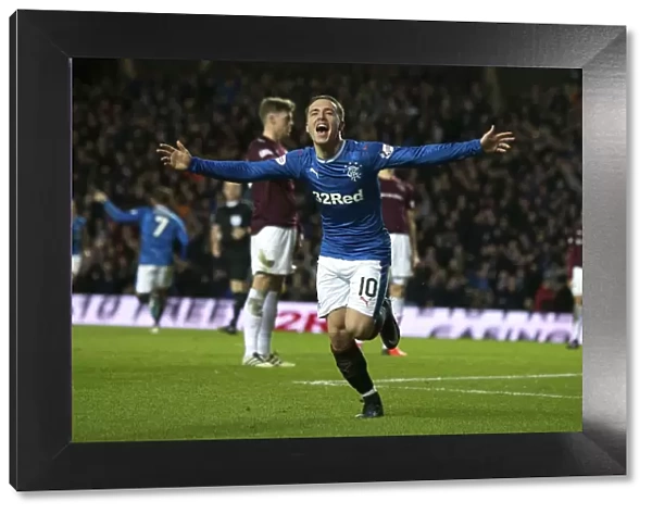 Thrilling Goal: Barrie McKay Scores for Rangers vs. Heart of Midlothian at Ibrox Stadium (Scottish Premiership)