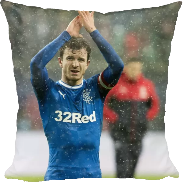 Rangers Andy Halliday Salutes Adoring Fans at Red Bull Arena: A Triumphant Moment for the Scottish Cup Champions (2003)