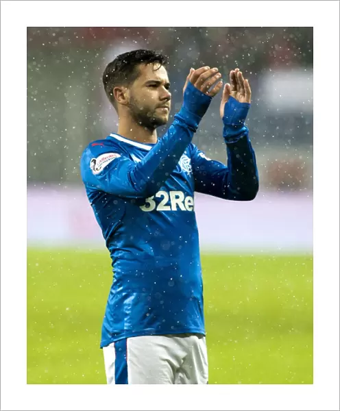 Triumphant Rangers Star Harry Forrester Salutes Adoring Fans at Red Bull Arena: Scottish Cup Champions Victory Celebration