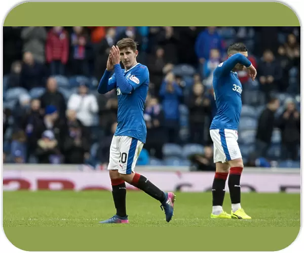 Rangers Emerson Hyndman Celebrates Epic Scottish Cup Quarterfinal Victory with Ibrox Fans
