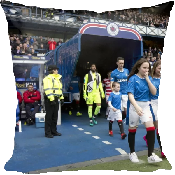 Rangers FC: Lee Wallace Kicks Off Premiership Match at Ibrox Stadium with Mascots