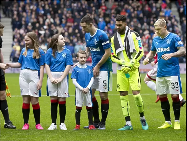 Rangers Football Club: Lee Wallace and Mascots Celebrating Scottish Cup Victory at Ibrox Stadium (2003)