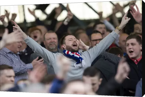 A Sea of Passion: Rangers Fans Unite at Pittodrie Stadium during the Aberdeen Clash (Scottish Premiership 2023)