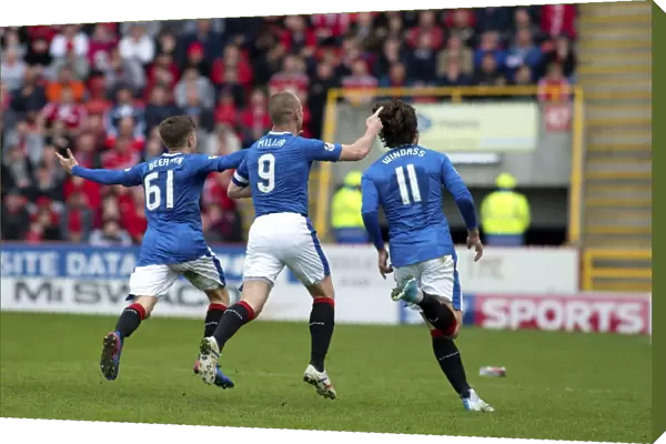 Rangers: Kenny Miller's Triumphant First Goal with Team Mates Myles Beerman and Josh Windass at Pittodrie Stadium