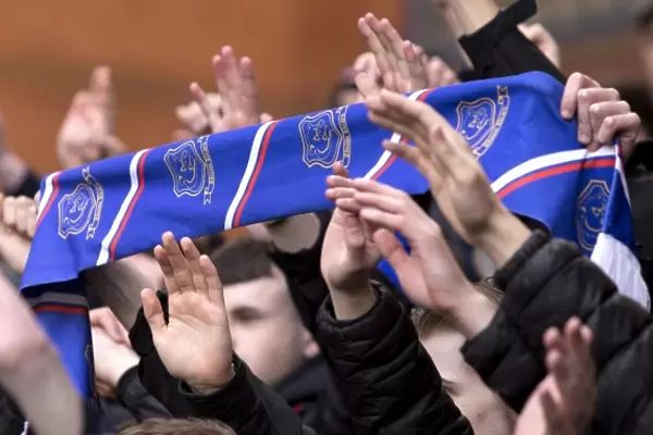 Rangers Fans Celebrate Glory: Ibrox Euphoria during Rangers vs. Partick Thistle (Scottish Cup Winning Moment)
