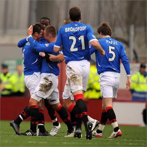 Rangers Barry Ferguson: Celebrating the Opening Goal Against Hamilton in the Scottish Premier League