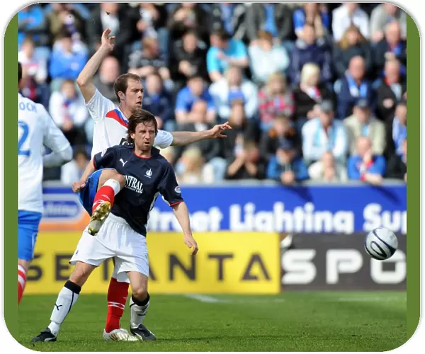 Steven Whittaker Scores the Winning Goal for Rangers Against Falkirk at Falkirk Stadium