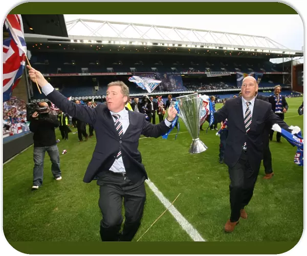 Rangers Football Club: Ally McCoist and Kenny McDowall Triumph with Championship Trophy Parade at Ibrox (2008-09)