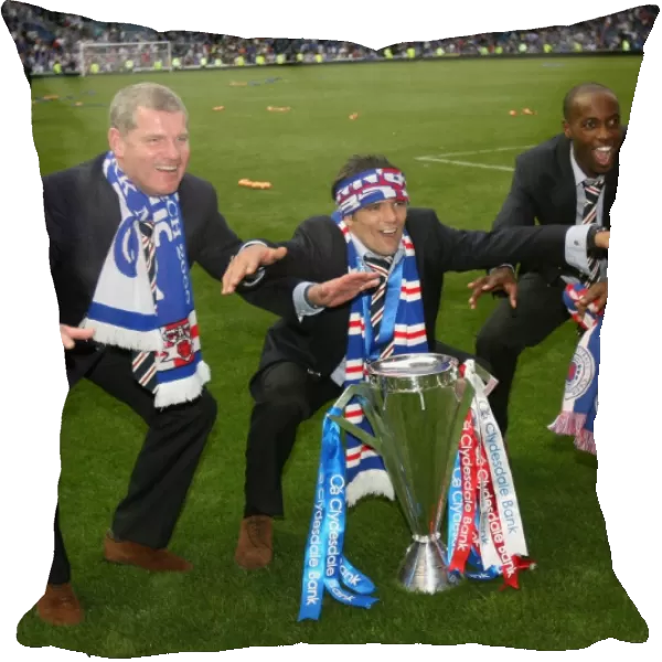 Triumphant Champions: Rangers FC's Ian Durrant, Nacho Novo, and DaMarcus Beasley (2008-09 Clydesdale Bank Premier League)