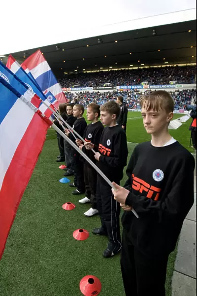 Rangers Football Club: Flag Bearers Celebrate Clydesdale Bank Premier League Victory over Hibernian (3-1) at Ibrox