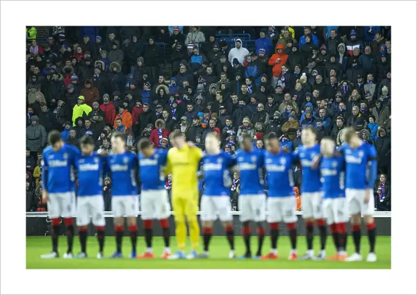 Rangers Honor Eric Caldow: Silent Tribute during Quarter Final Replay against Aberdeen, Scottish Cup, Ibrox Stadium
