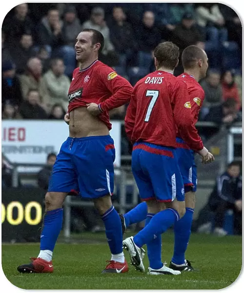 Rangers Kris Boyd Taunts Falkirk Fans with Fat Belly Celebration after 3-1 Clydesdale Bank Scottish Premier League Victory