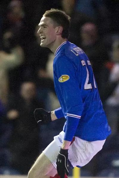 Rangers Kyle Lafferty's Euphoric Moment: 6-1 Victory Over Motherwell at Ibrox Stadium (Clydesdale Bank Premier League)