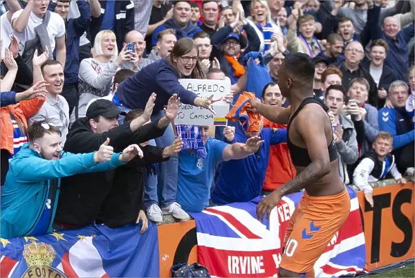 Rangers Morelos Greeted by Adoring Fan with Shirt Request at Kilmarnock's Rugby Park