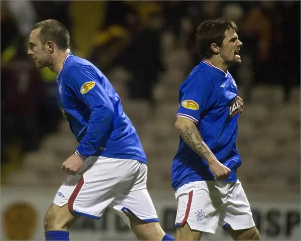 Rangers Unforgettable Moment: Kris Boyd and Nacho Novo Celebrate Dramatic Equalizer Against Motherwell in Scottish Premier League