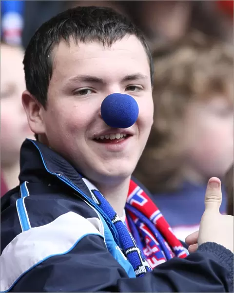 Young Rangers Fan's Excited Blue Nose Amidst Club's Triumphant 3-1 Win over St Mirren (Clydesdale Bank Scottish Premier League)