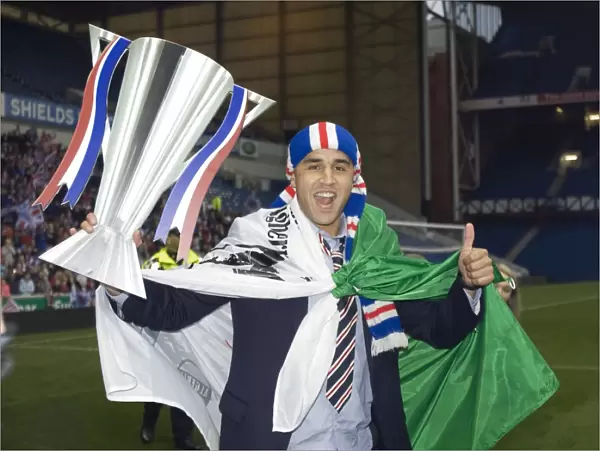 Glasgow Rangers: Majid Bougherra's Euphoric League-Winning Celebration (SPL Champions 2009-2010)
